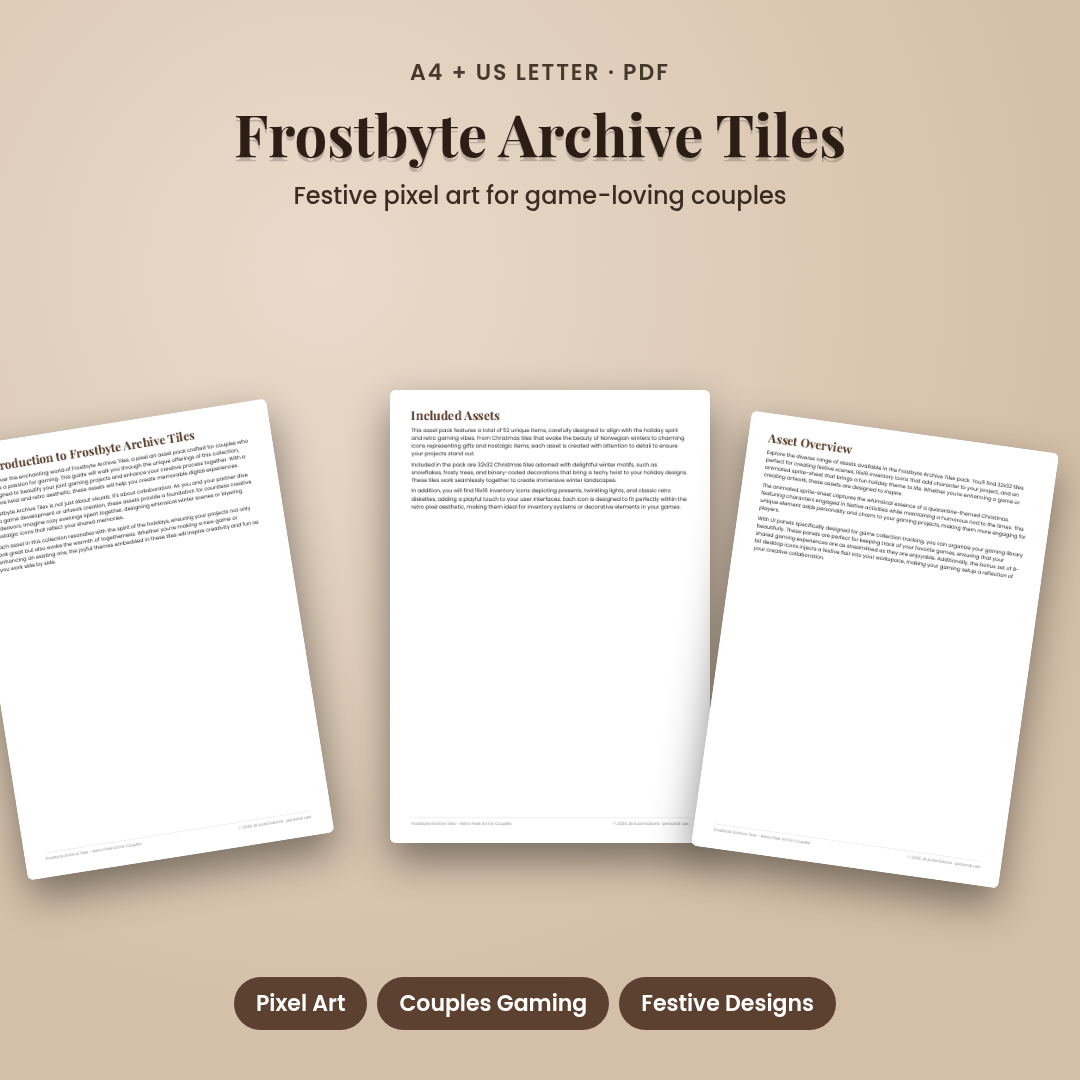 Frostbyte Archive Tiles - Retro Pixel Art for Couples