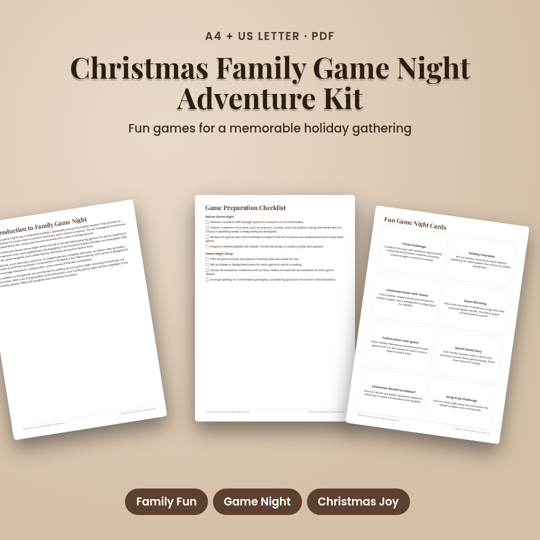 Christmas Family Game Night Adventure Kit