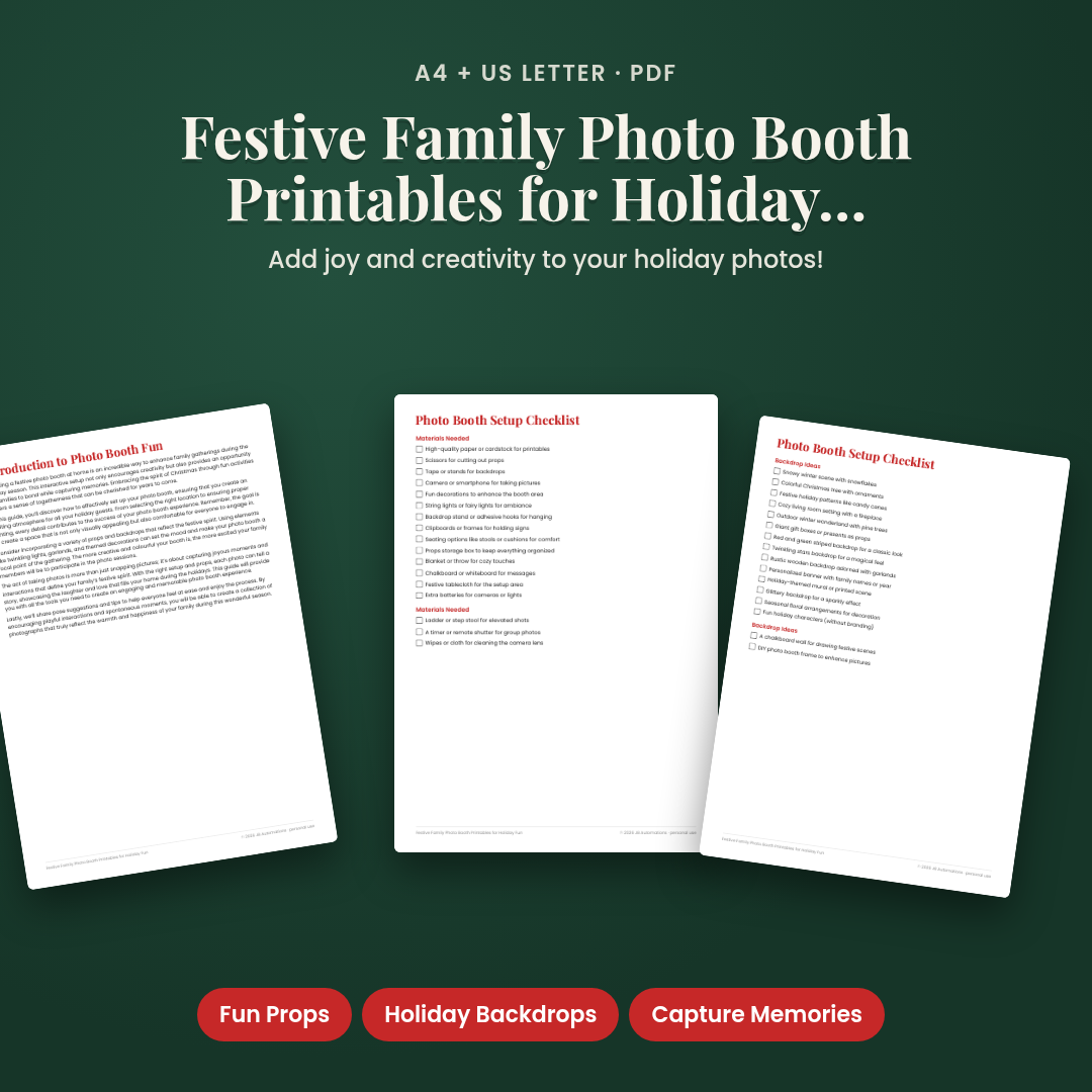 Festive Family Photo Booth Printables for Holiday Fun