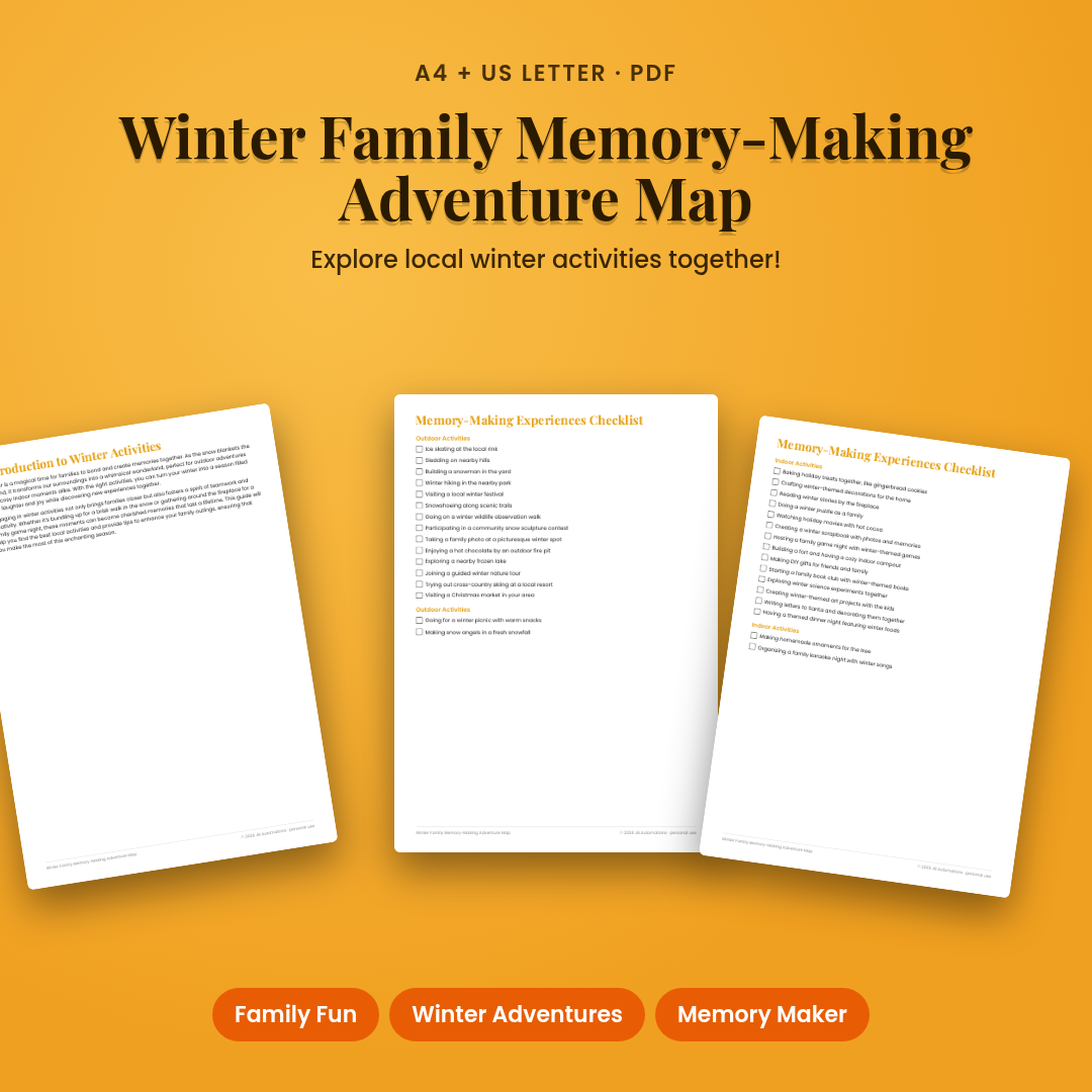 Winter Family Memory-Making Adventure Map