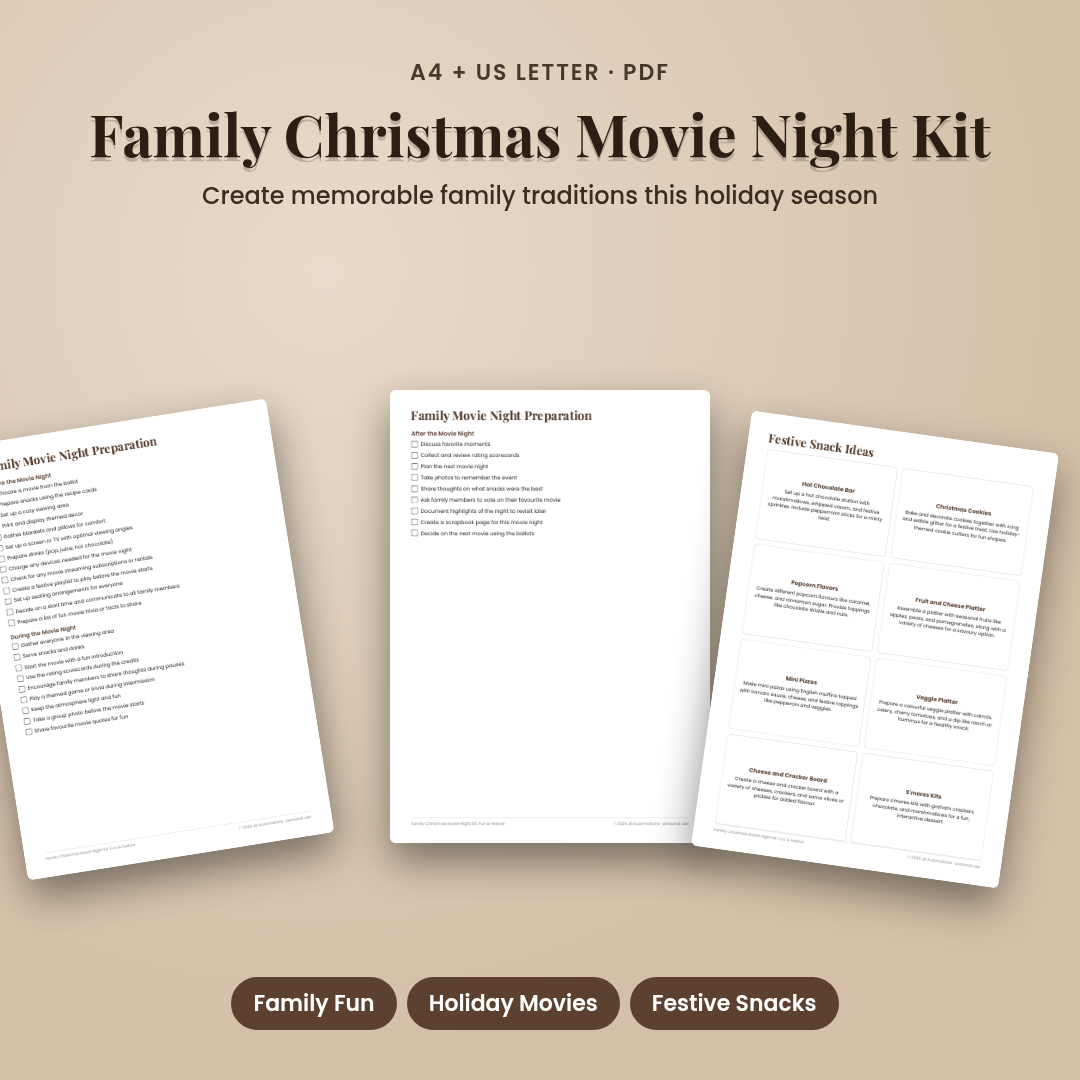 Family Christmas Movie Night Kit: Fun &amp; Festive