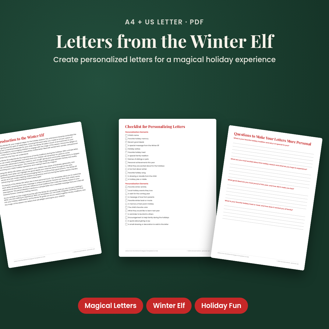 Letters from the Winter Elf: Magical Templates for Kids