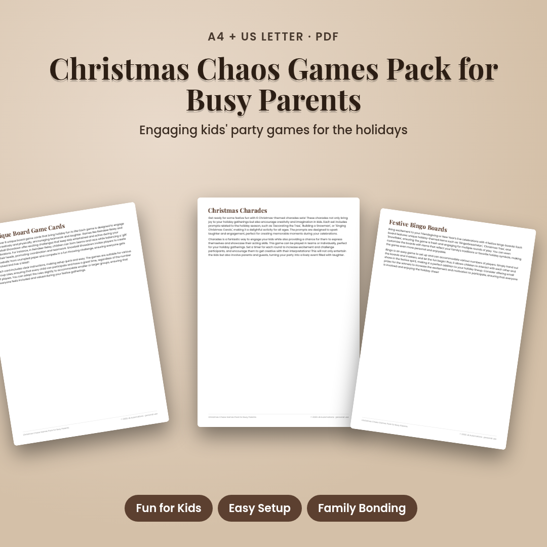 Christmas Chaos Games Pack for Busy Parents