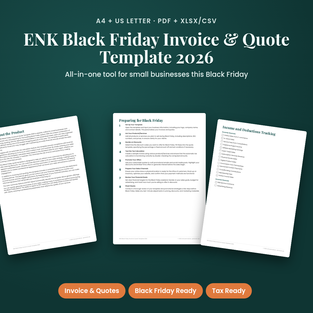 ENK Black Friday Invoice &amp; Quote Template 2026