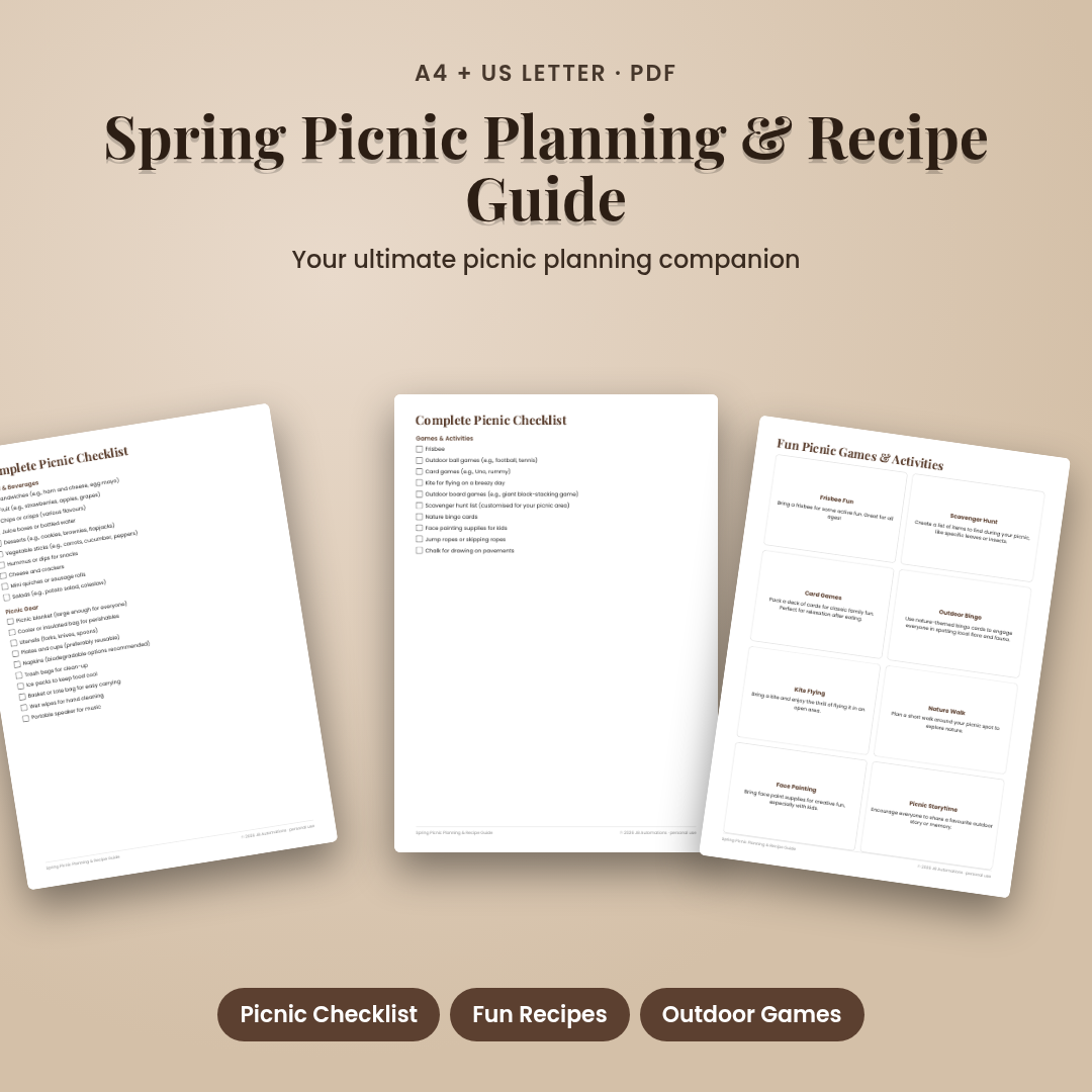 Spring Picnic Planning &amp; Recipe Guide