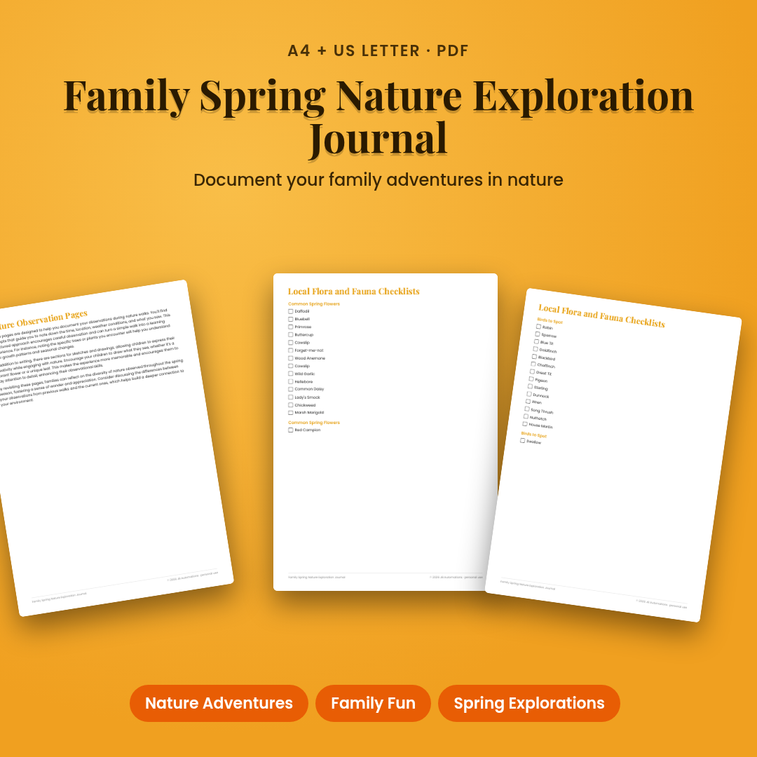 Family Spring Nature Exploration Journal