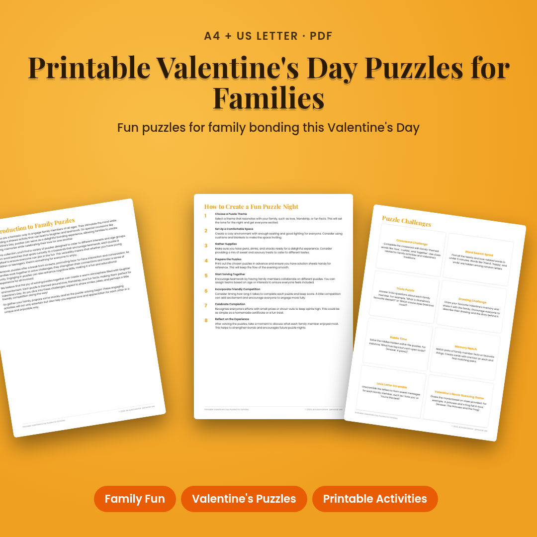 Printable Valentine's Day Puzzles for Families