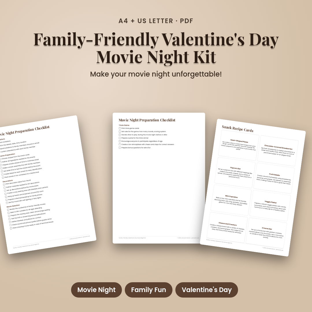 Family-Friendly Valentine's Day Movie Night Kit