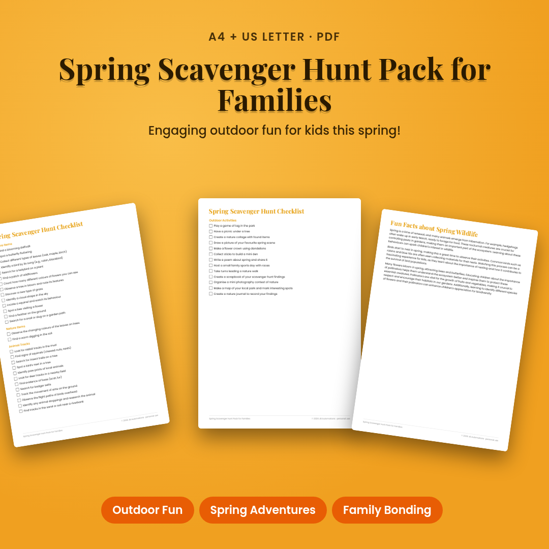 Spring Scavenger Hunt Pack for Families