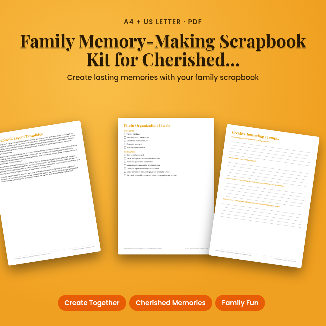 Family Memory-Making Scrapbook Kit for Cherished Moments