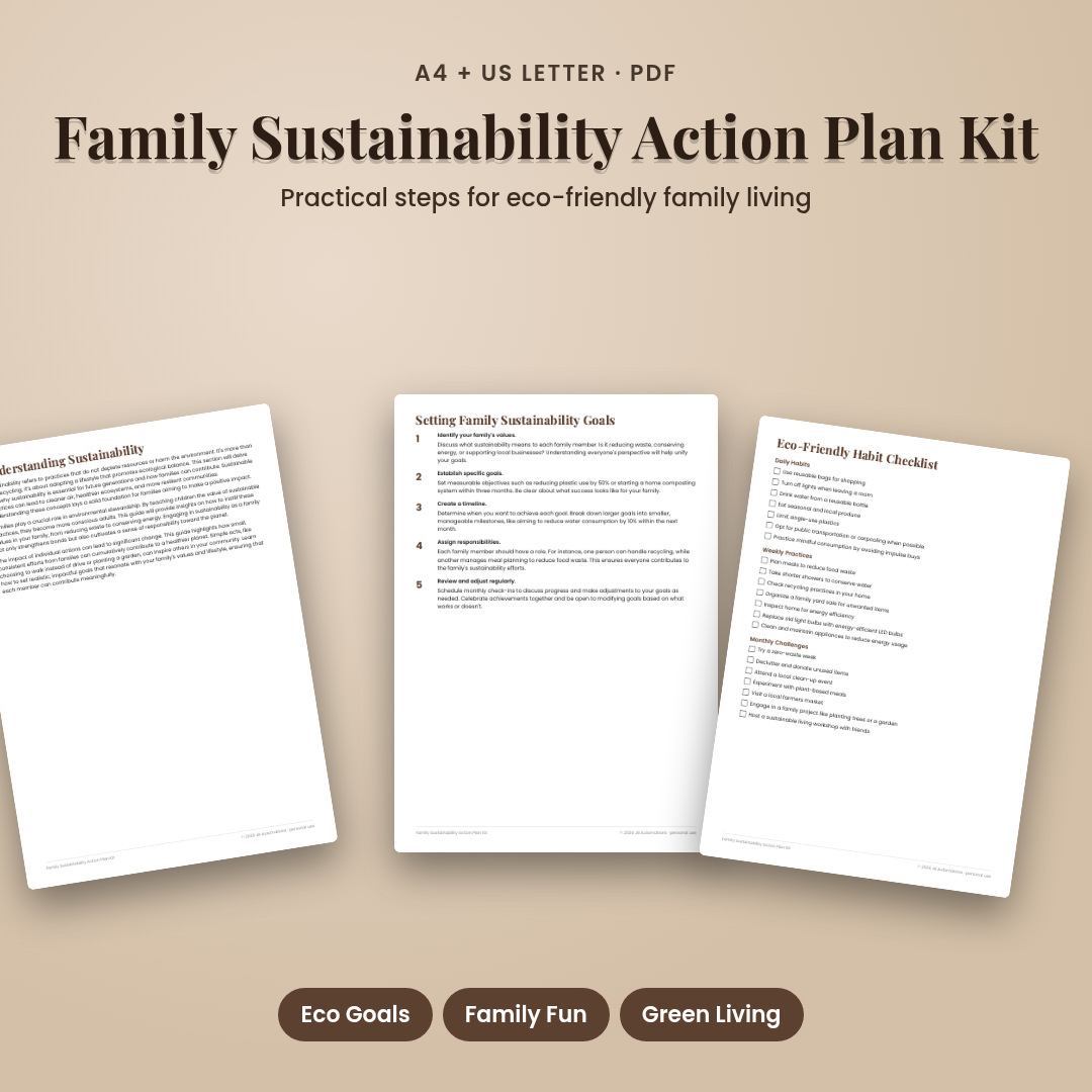 Family Sustainability Action Plan Kit