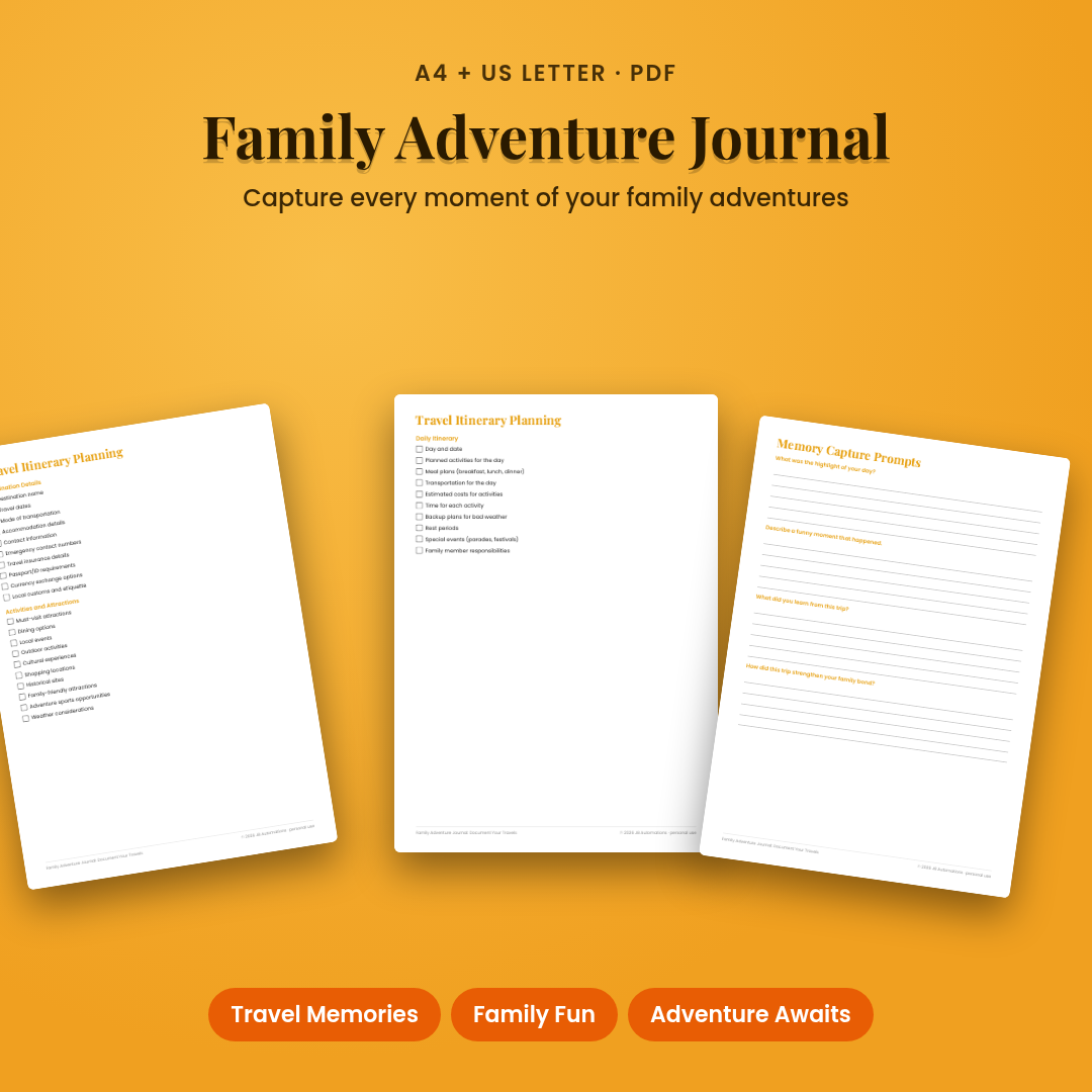 Family Adventure Journal: Document Your Travels