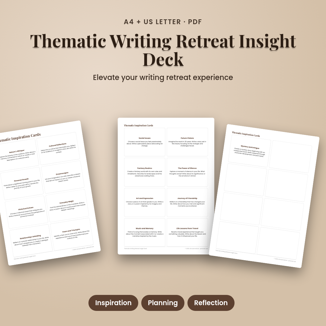 Thematic Writing Retreat Insight Deck