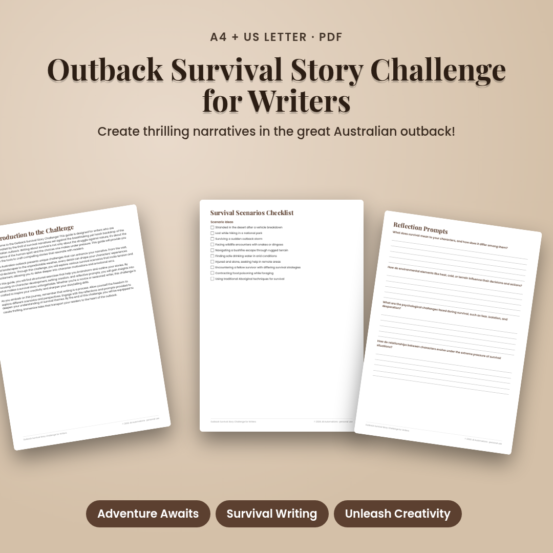 Outback Survival Story Challenge for Writers