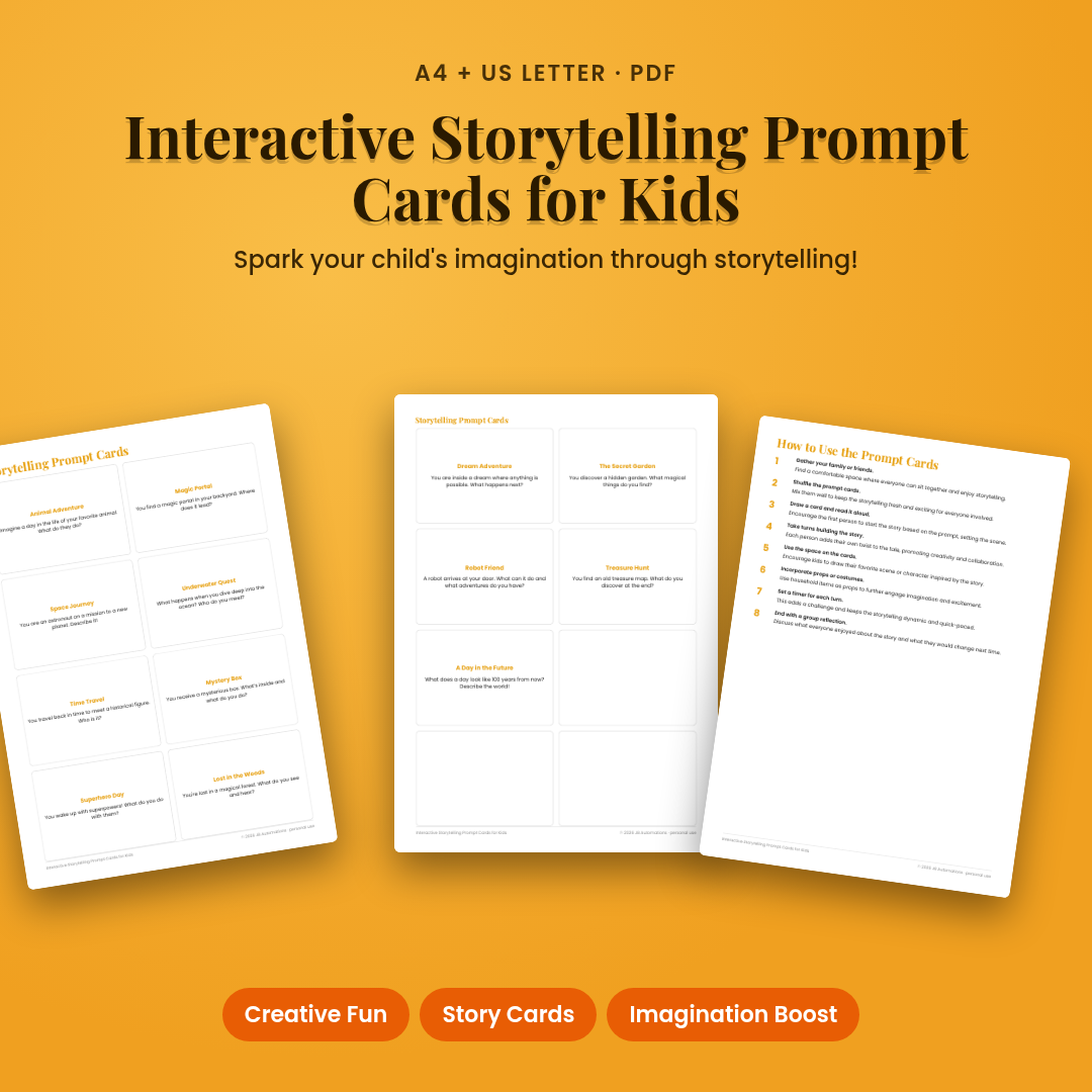 Interactive Storytelling Prompt Cards for Kids