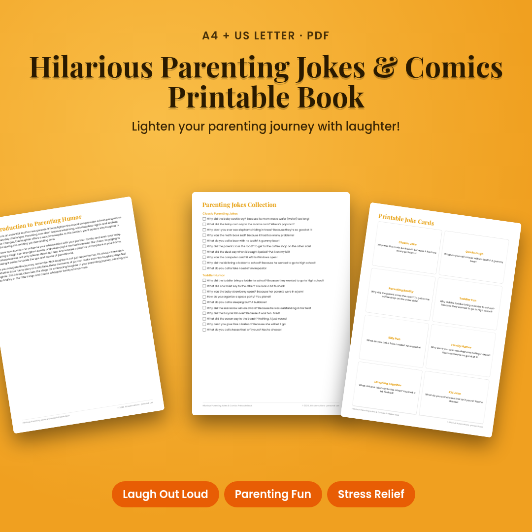 Hilarious Parenting Jokes & Comics Printable Book