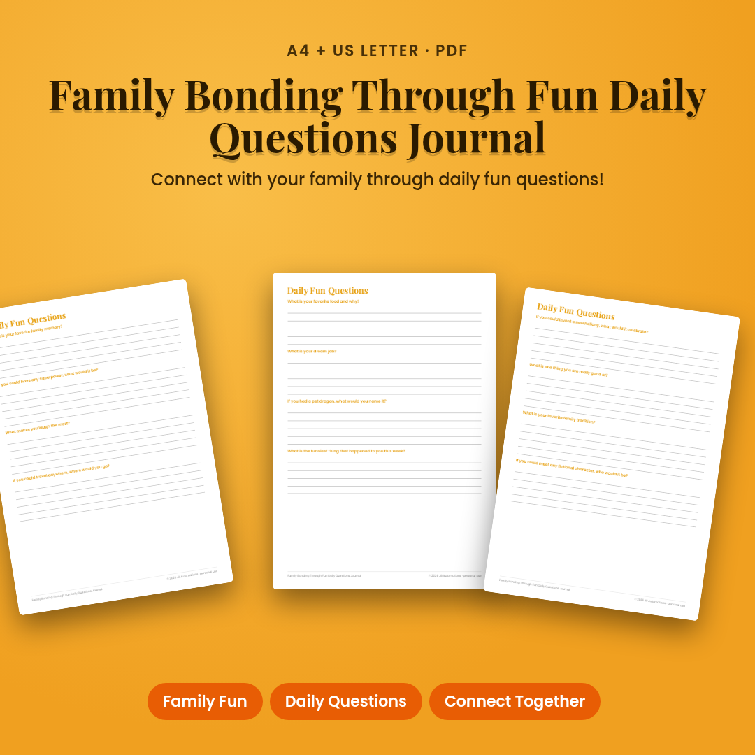 Family Bonding Through Fun Daily Questions Journal