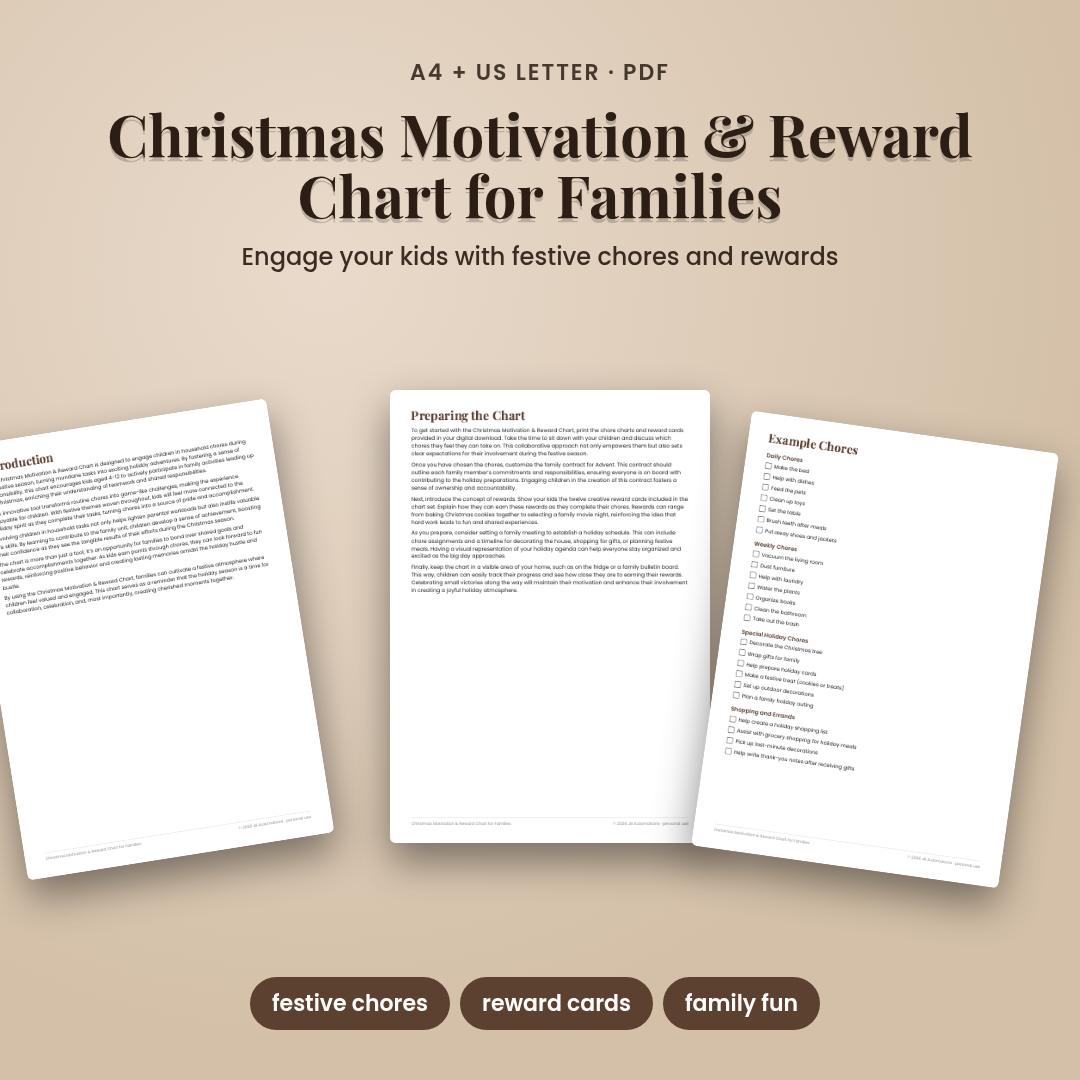 Christmas Motivation & Reward Chart for Families