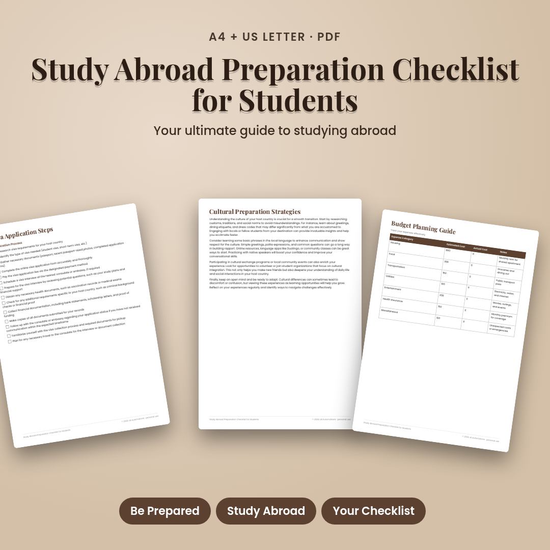 Study Abroad Preparation Checklist for Students