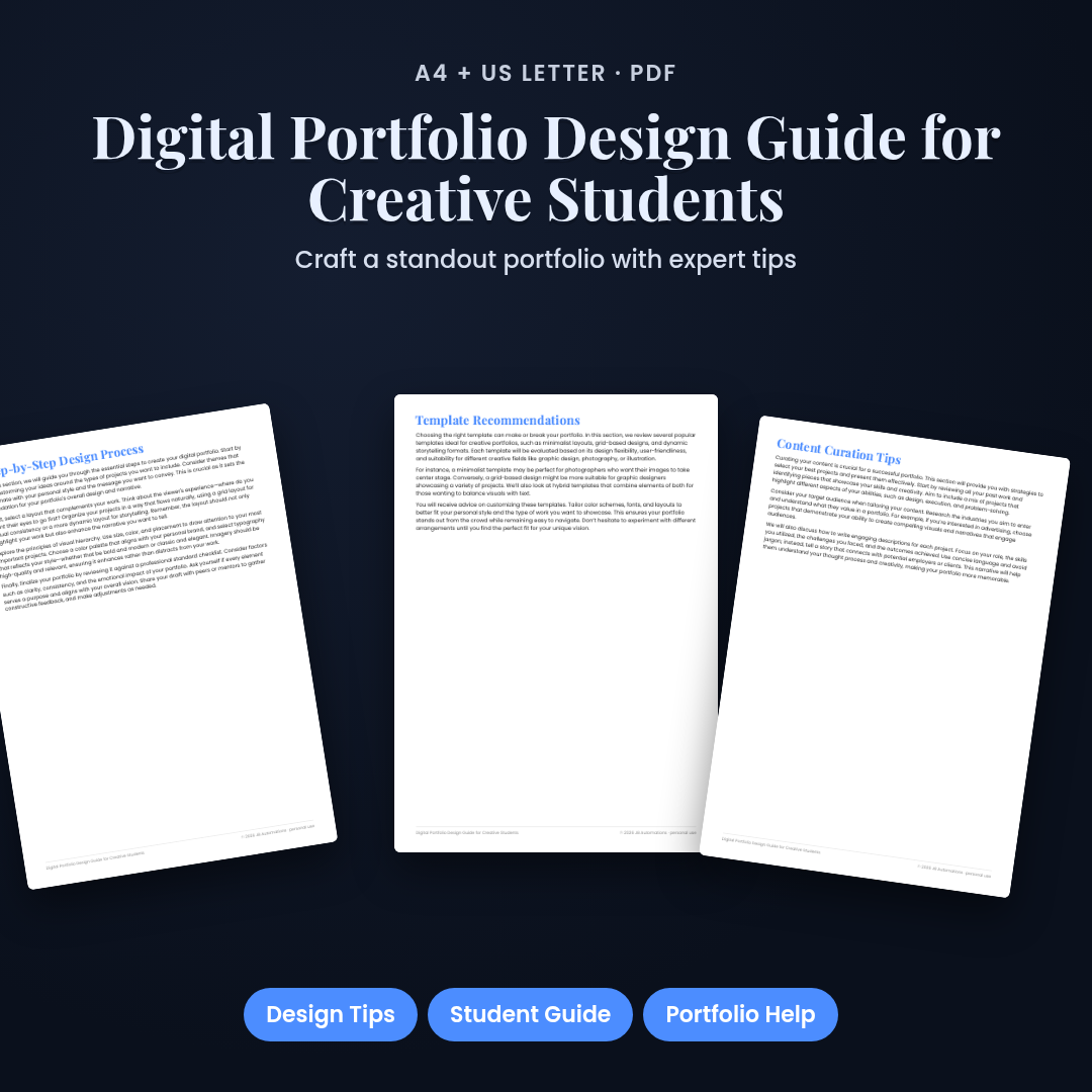 Digital Portfolio Design Guide for Creative Students