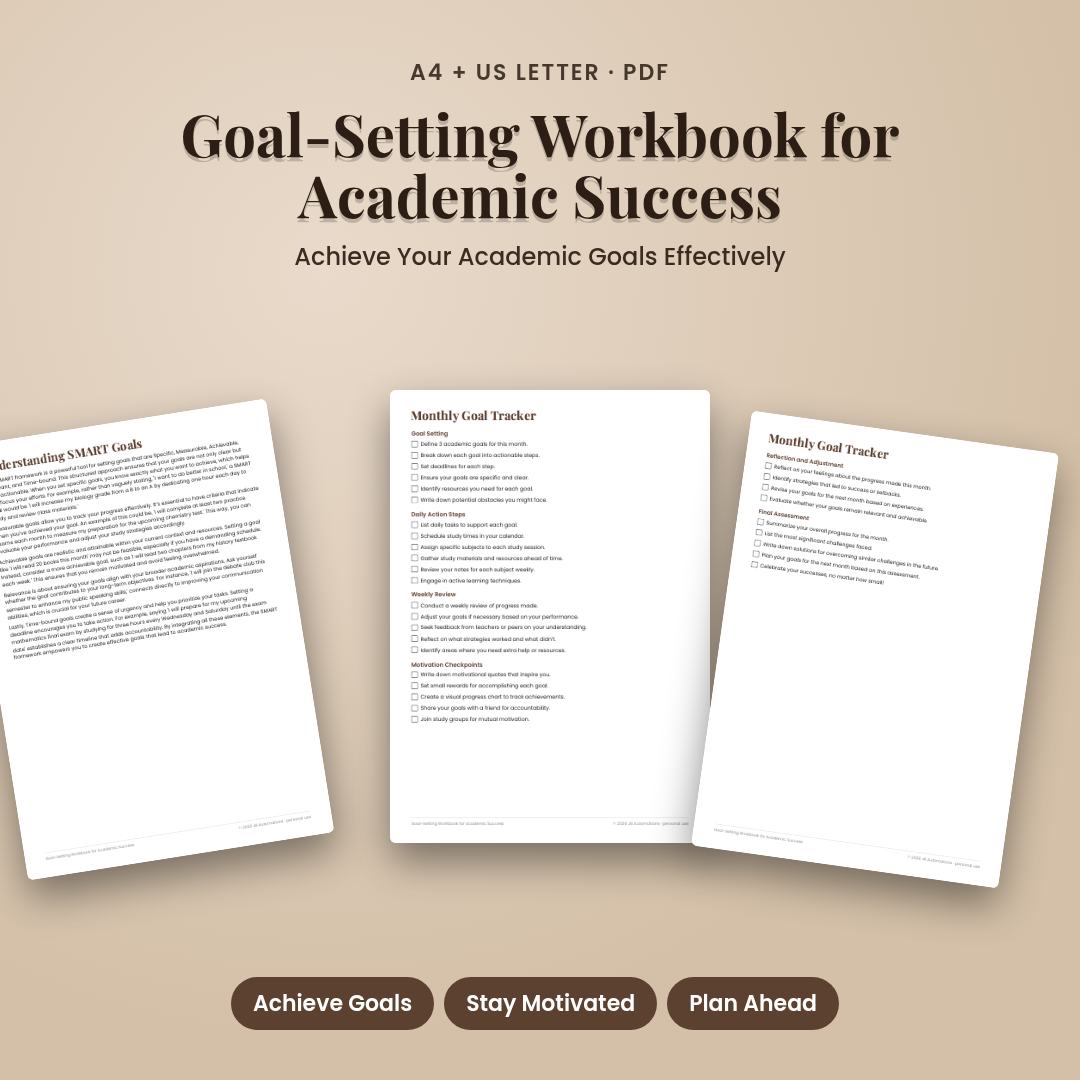 Goal-Setting Workbook for Academic Success