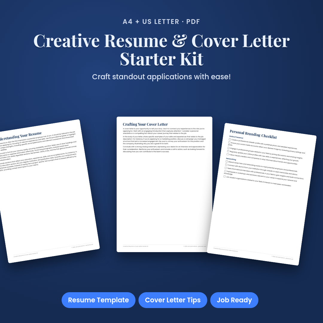 Creative Resume & Cover Letter Starter Kit