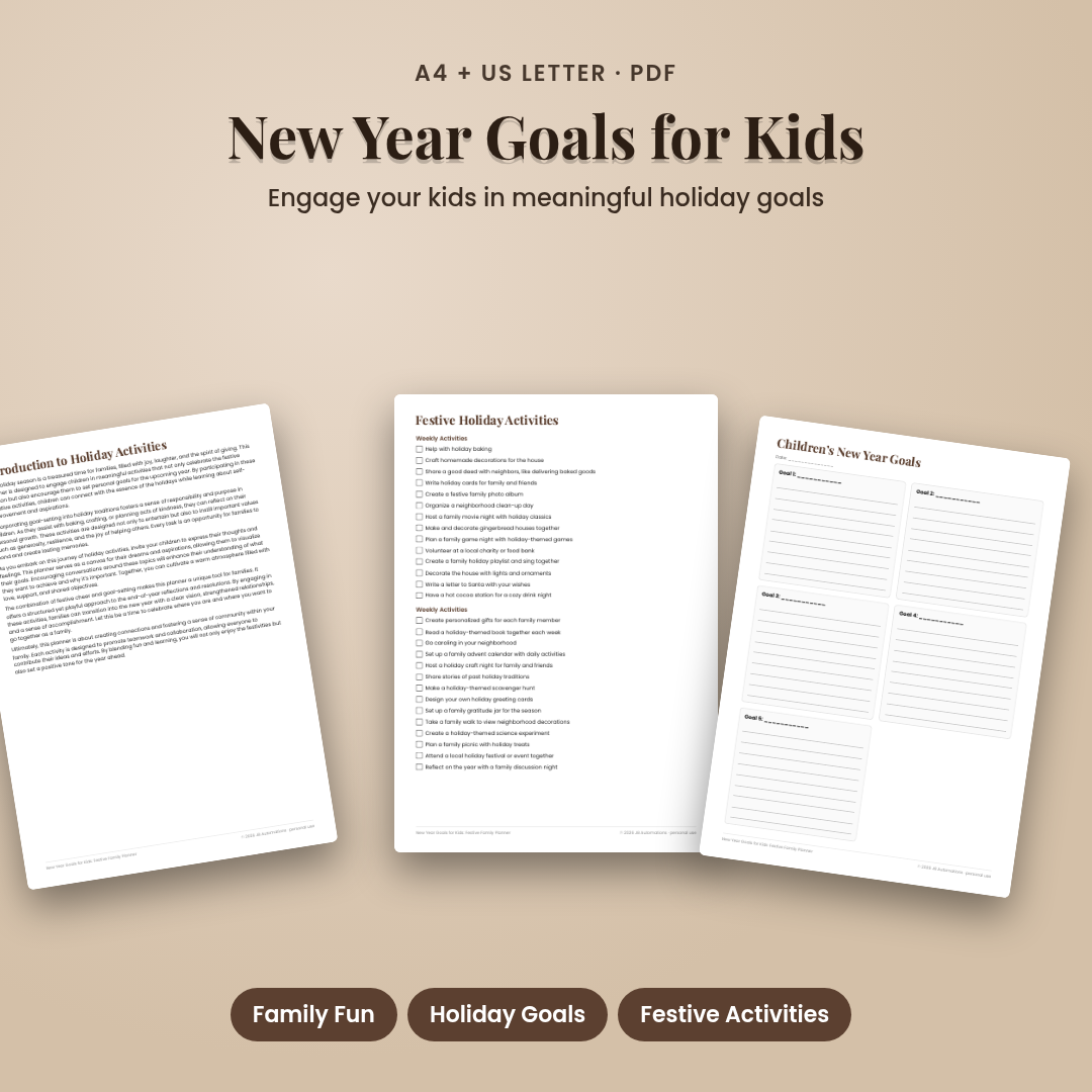 New Year Goals for Kids: Festive Family Planner