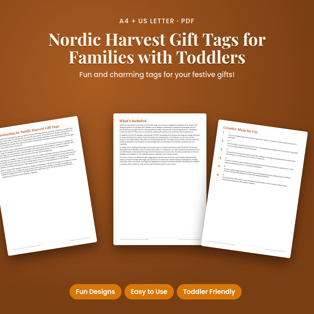 Nordic Harvest Gift Tags for Families with Toddlers