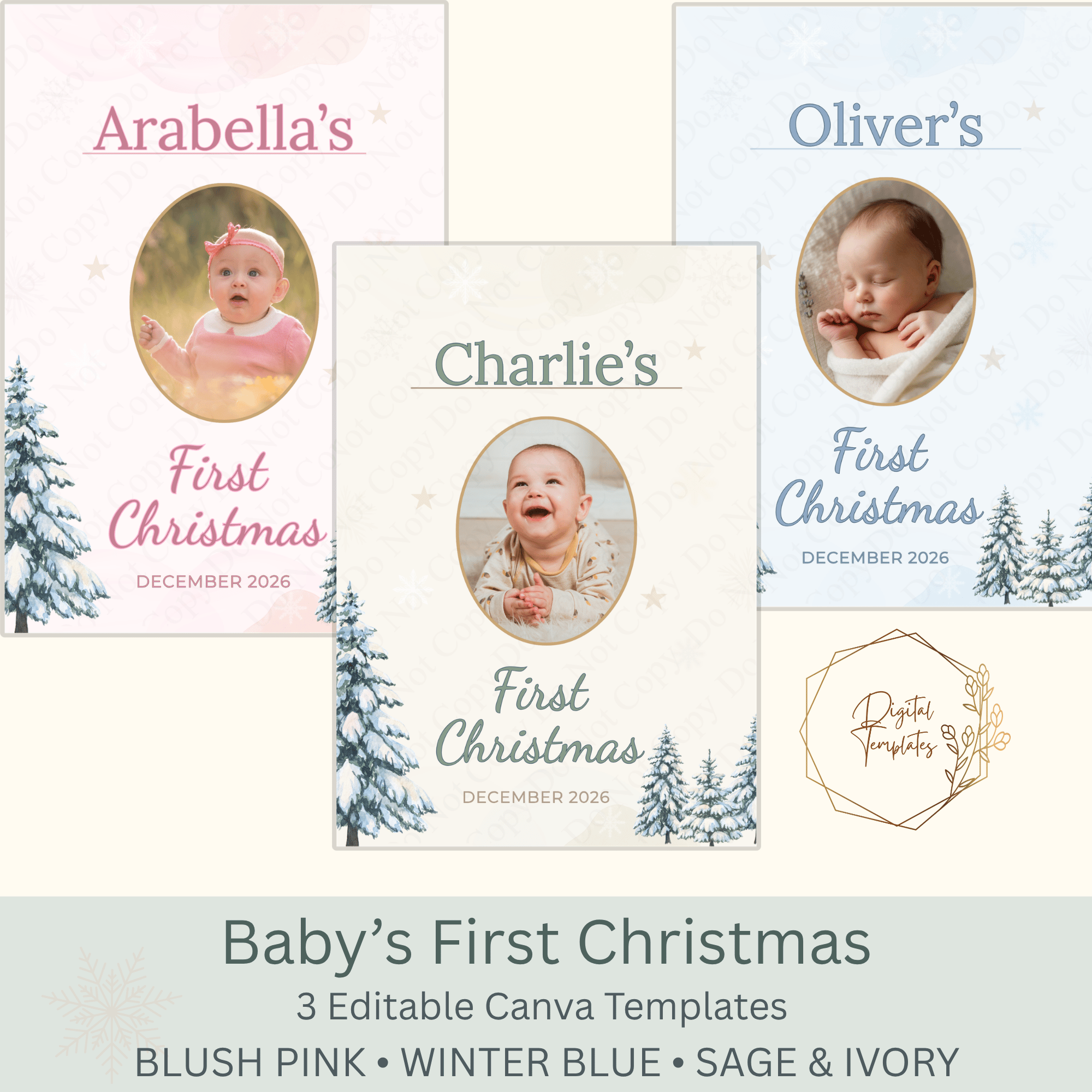 Baby’s First Christmas – Editable Canva Template Bundle - Payhip