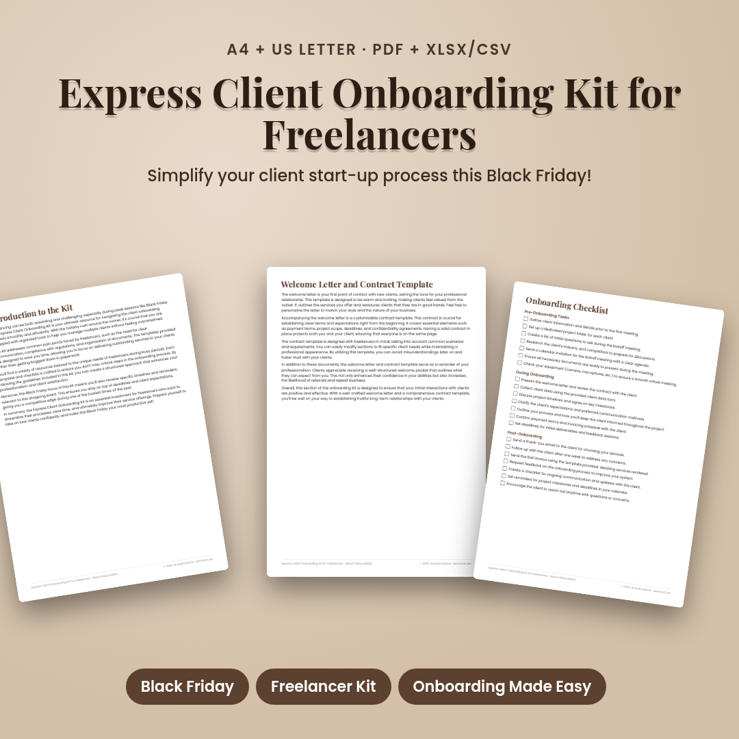 Express Client Onboarding Kit for Freelancers - Black Friday Edition