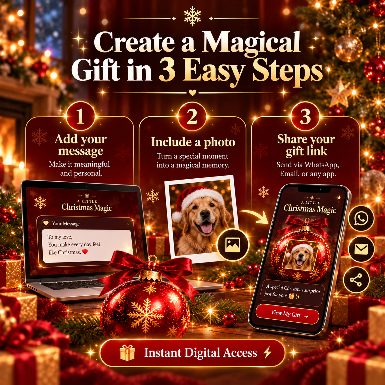 Create Christmas gift in 3 steps