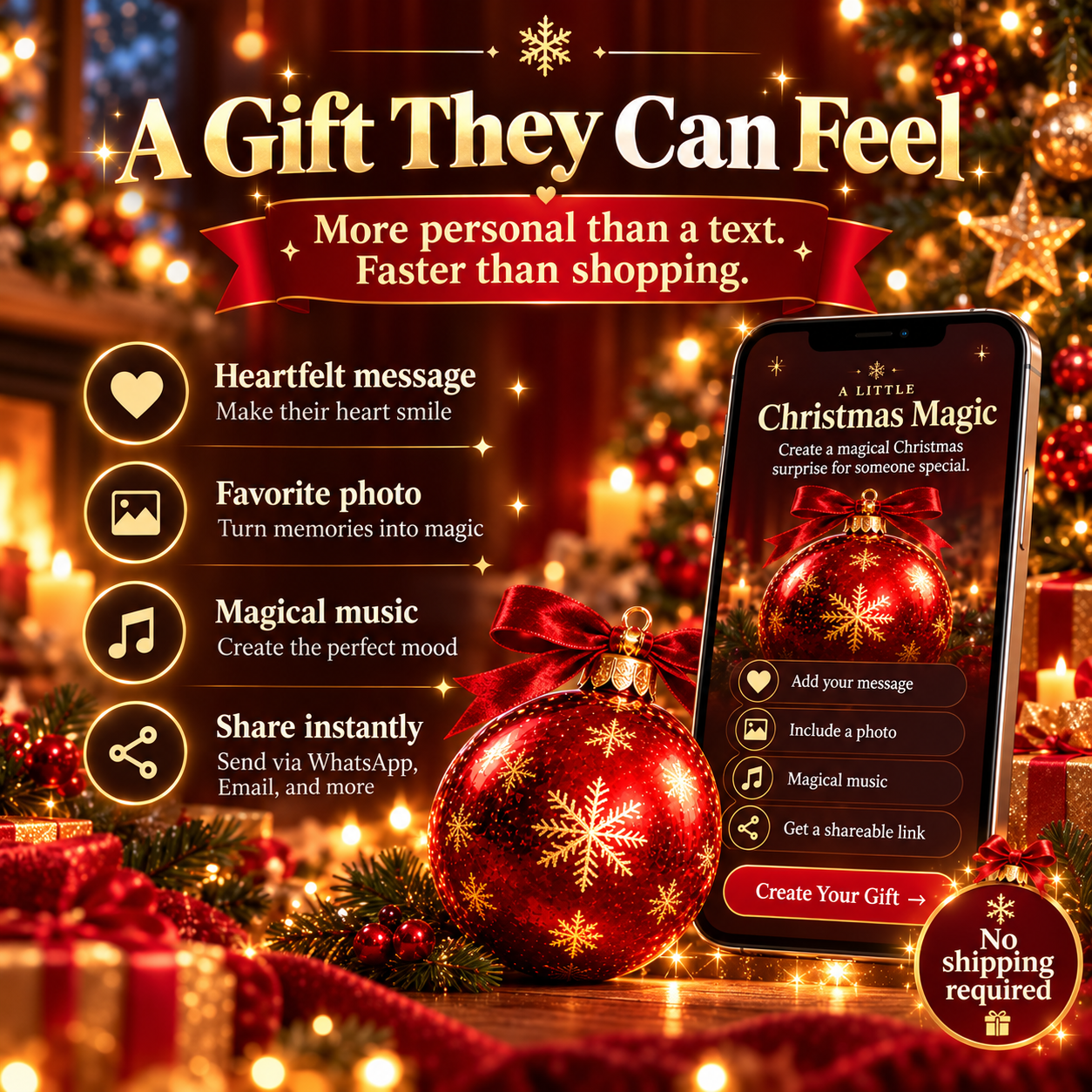 Christmas gift with photo and music