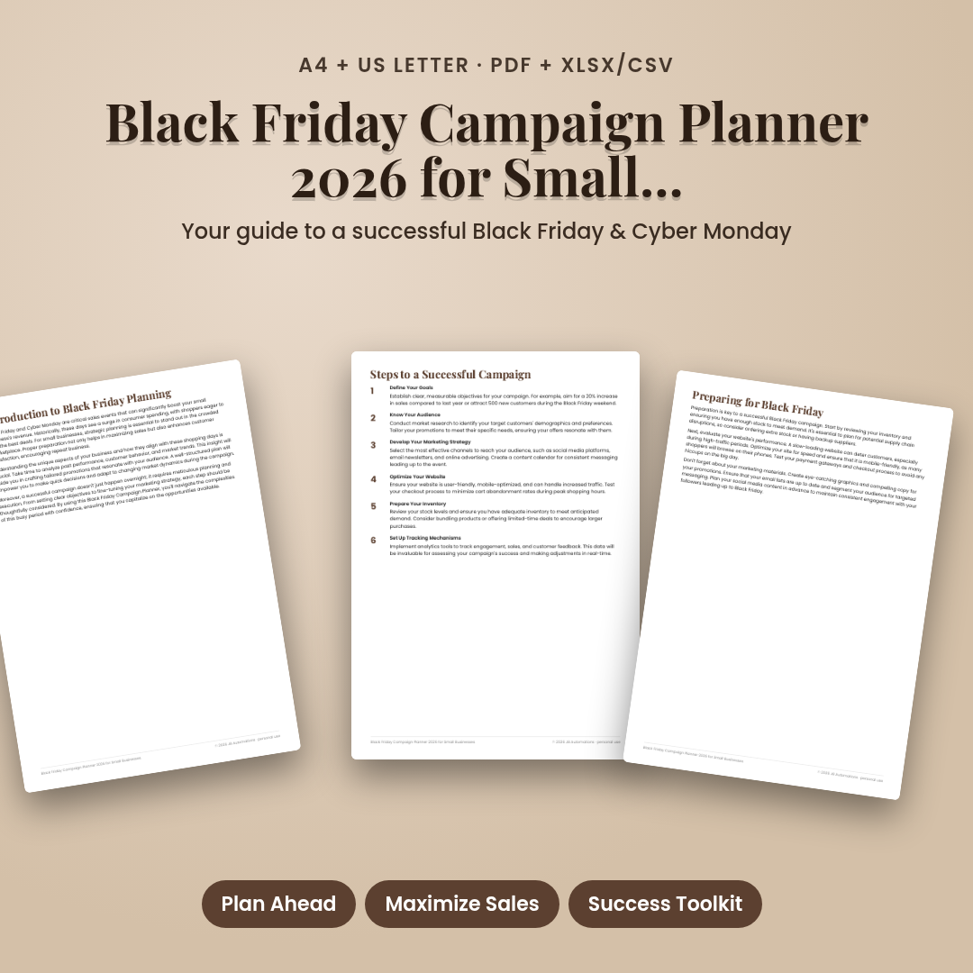 Black Friday Campaign Planner 2026 for Small Businesses
