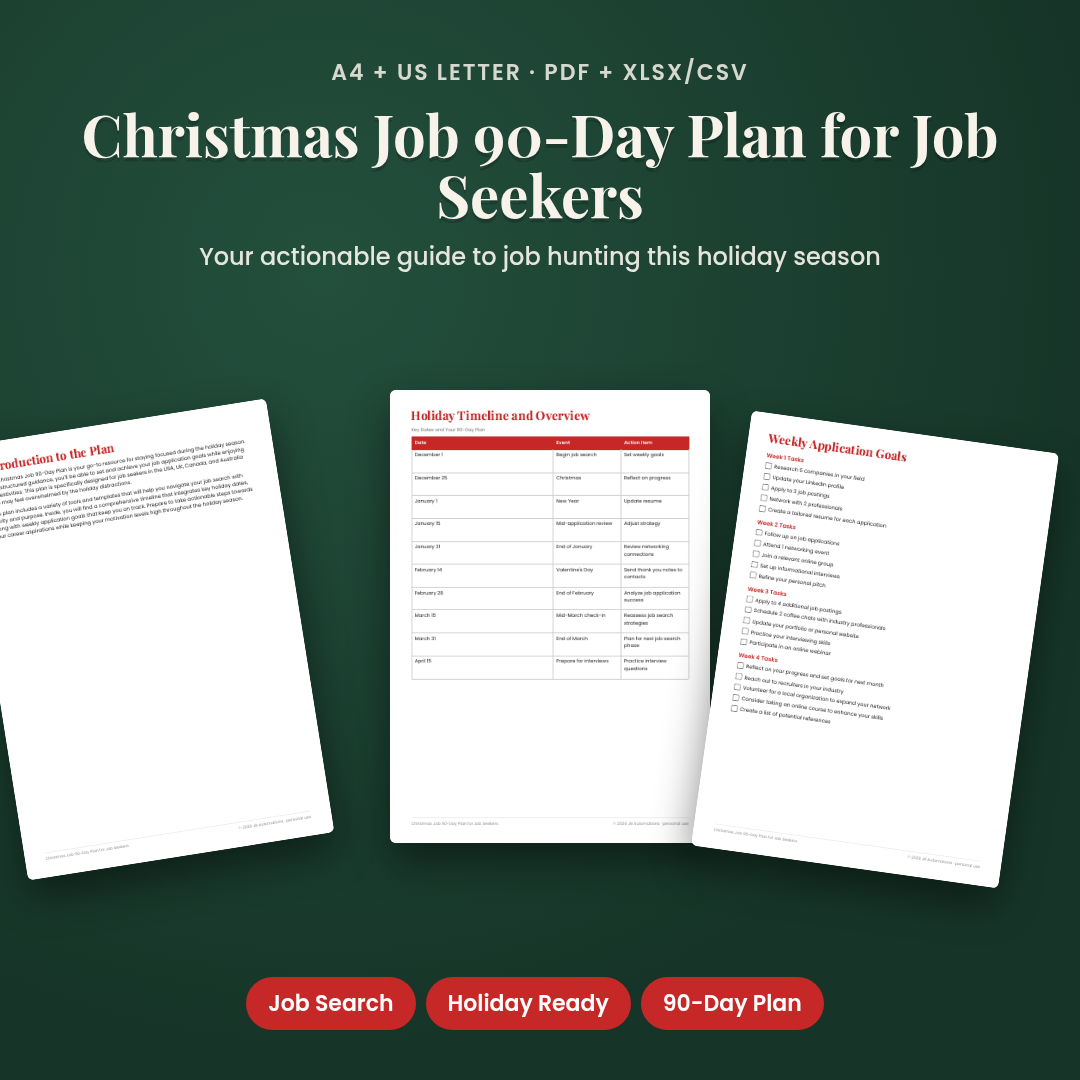 Christmas Job 90-Day Plan for Job Seekers