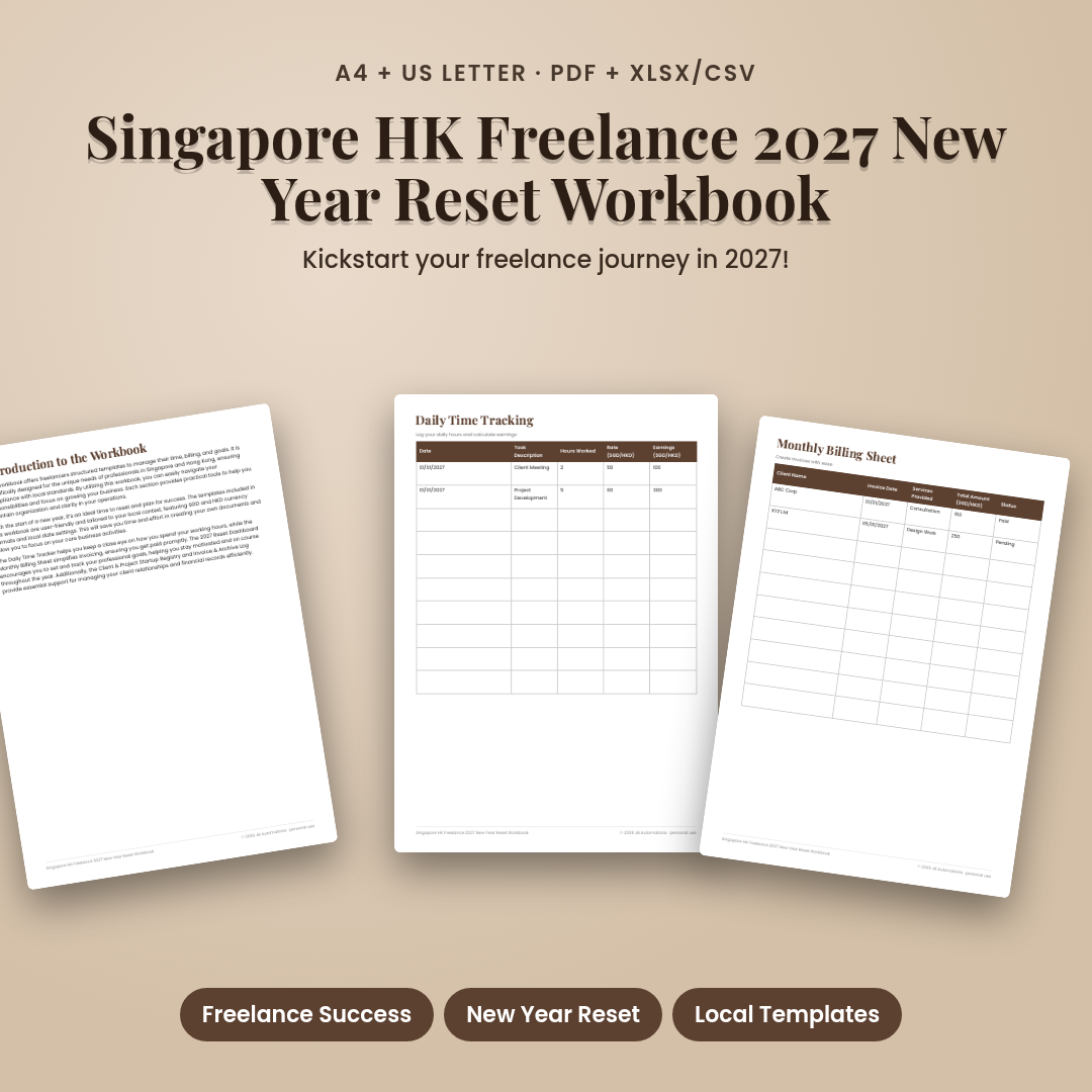 Singapore HK Freelance 2027 New Year Reset Workbook