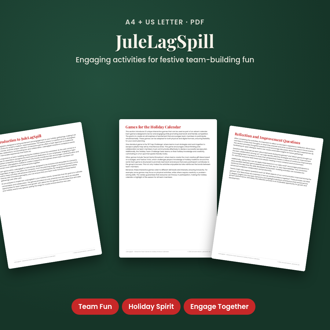 JuleLagSpill – Interactive Team Games for Holiday Parties & Calendars
