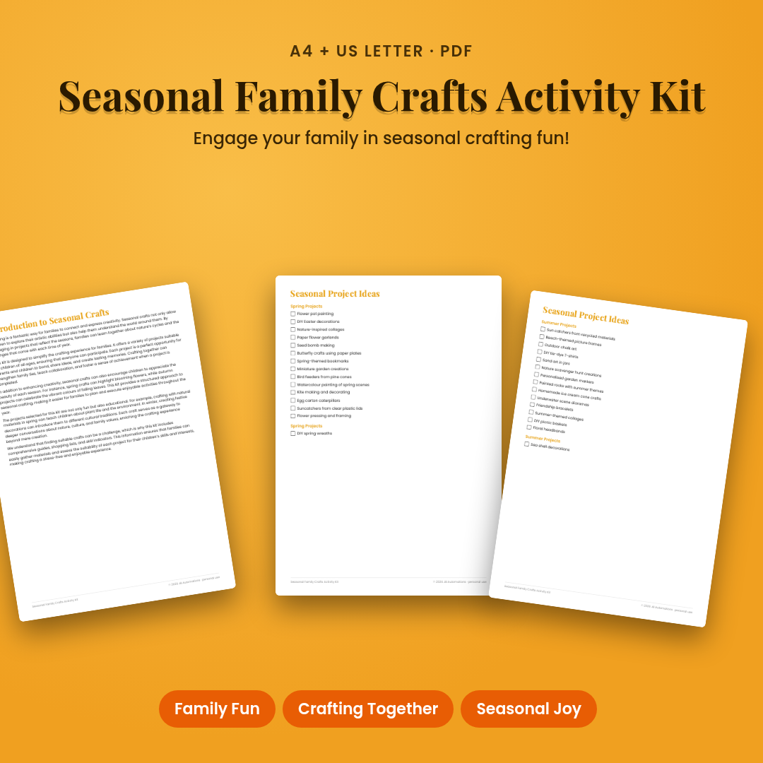 Seasonal Family Crafts Activity Kit