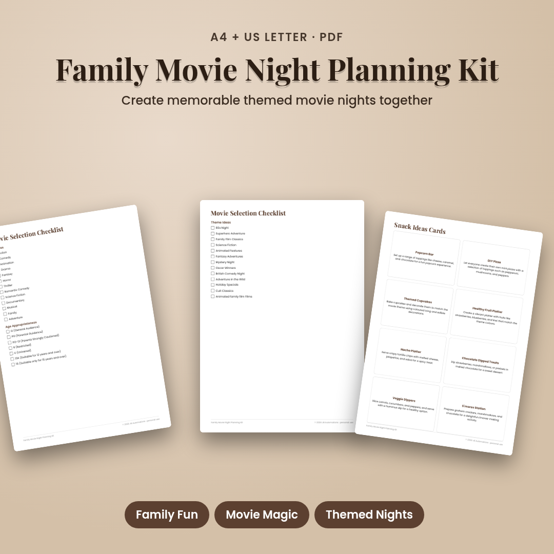 Family Movie Night Planning Kit