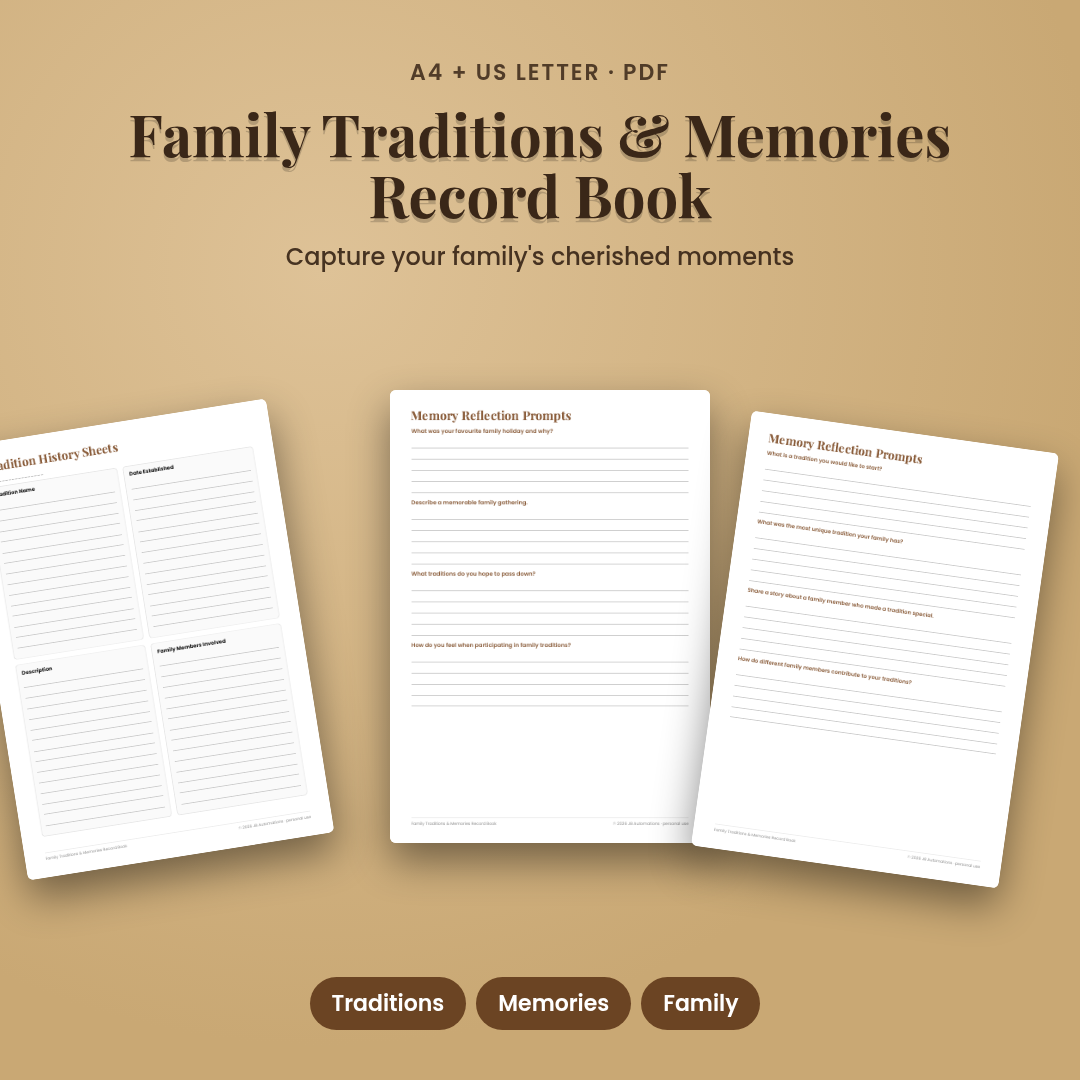Family Traditions &amp; Memories Record Book