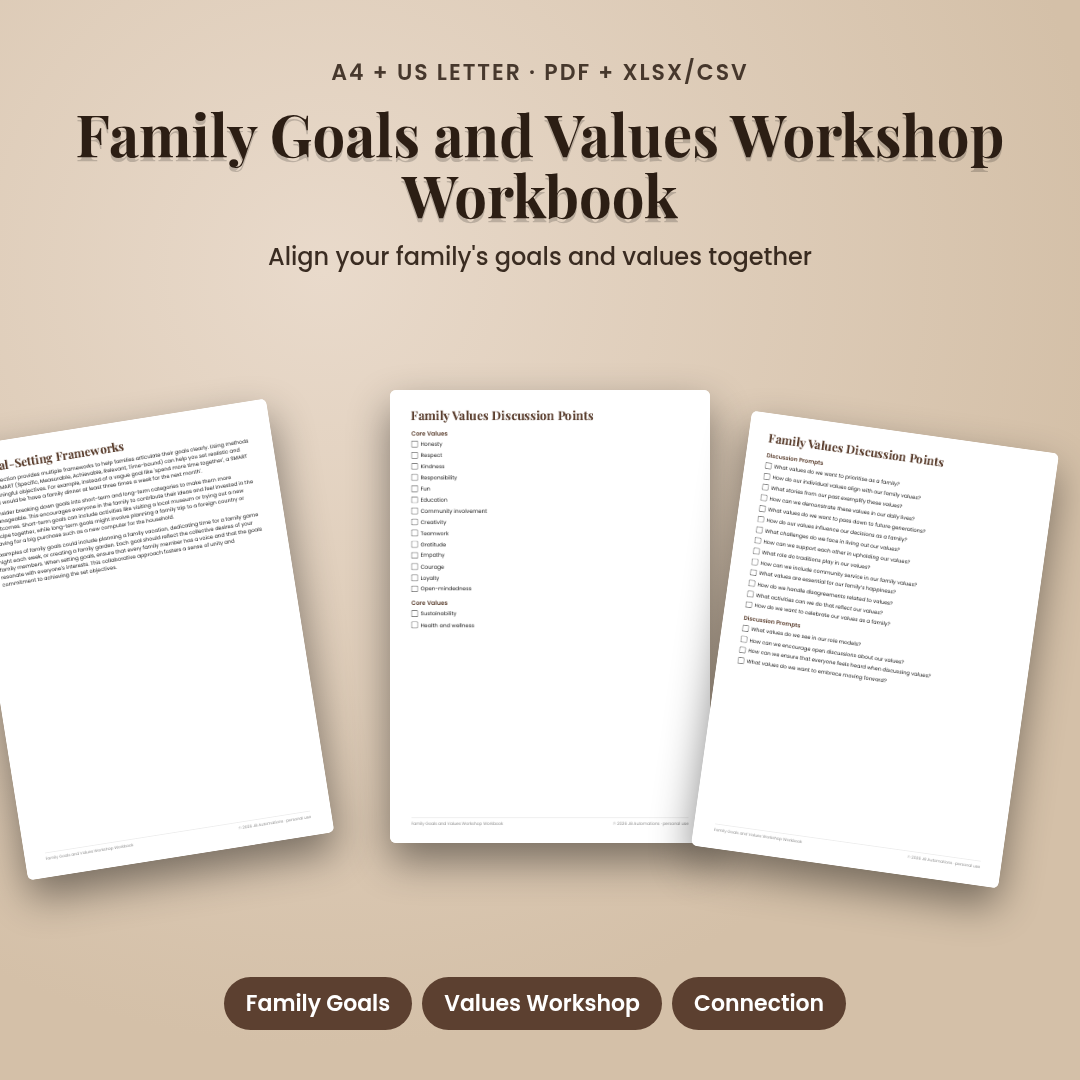 Family Goals and Values Workshop Workbook