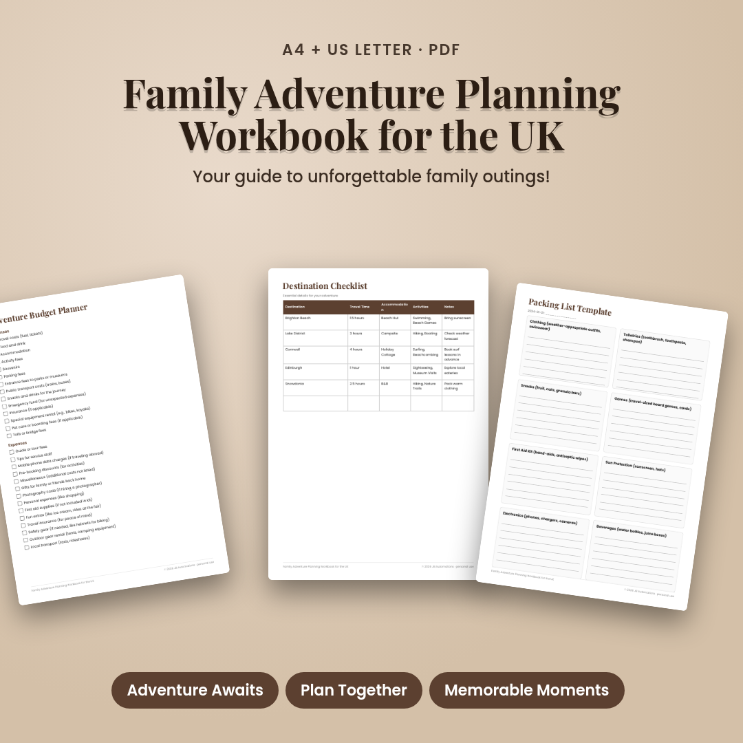 Family Adventure Planning Workbook for the UK