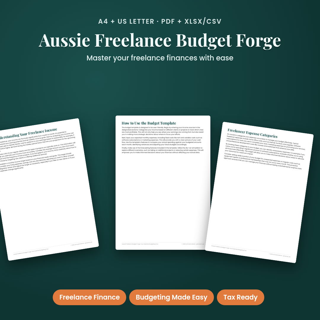Aussie Freelance Budget Forge: Your Essential Budgeting Tool