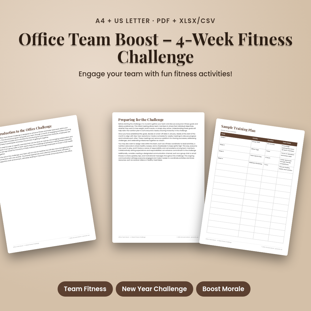 Office Team Boost – 4-Week Fitness Challenge