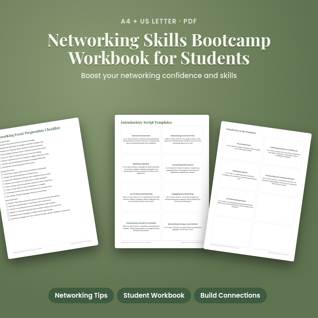 Networking Skills Bootcamp Workbook for Students