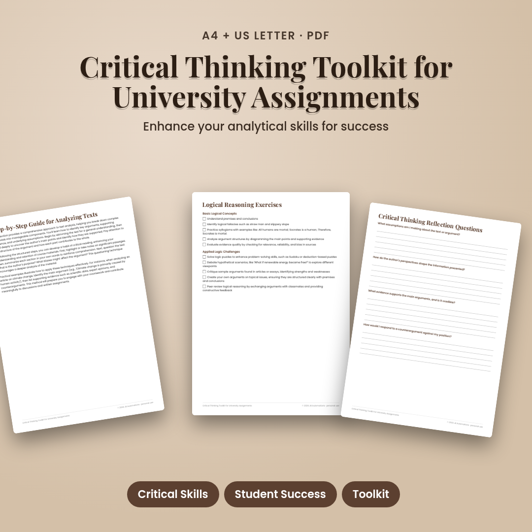Critical Thinking Toolkit for University Assignments