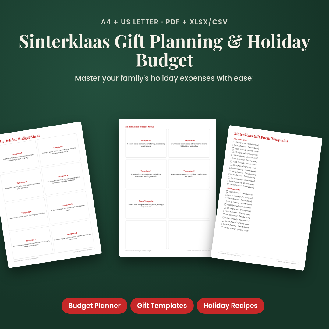 Sinterklaas Gift Planning & Holiday Budget