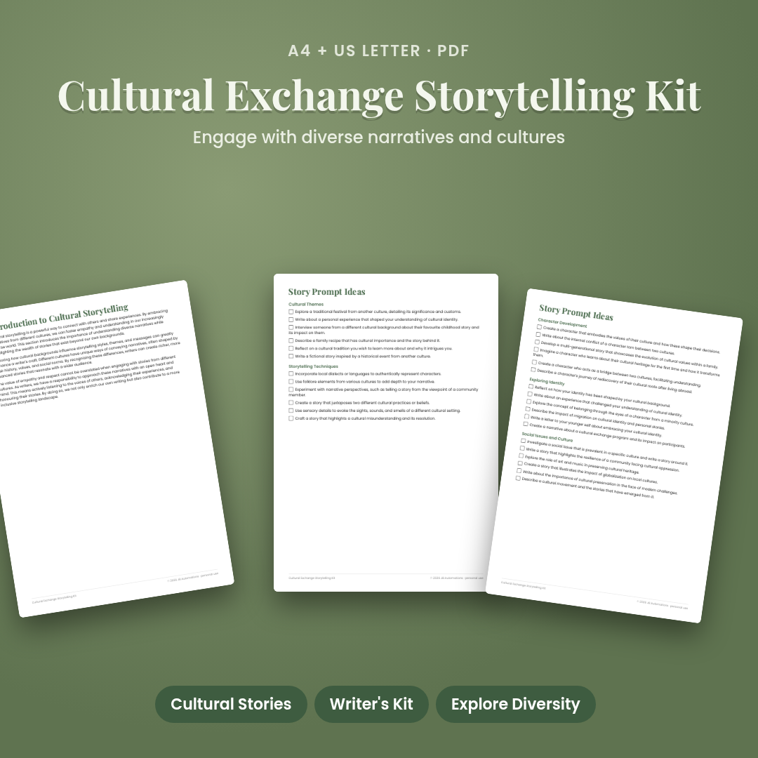 Cultural Exchange Storytelling Kit