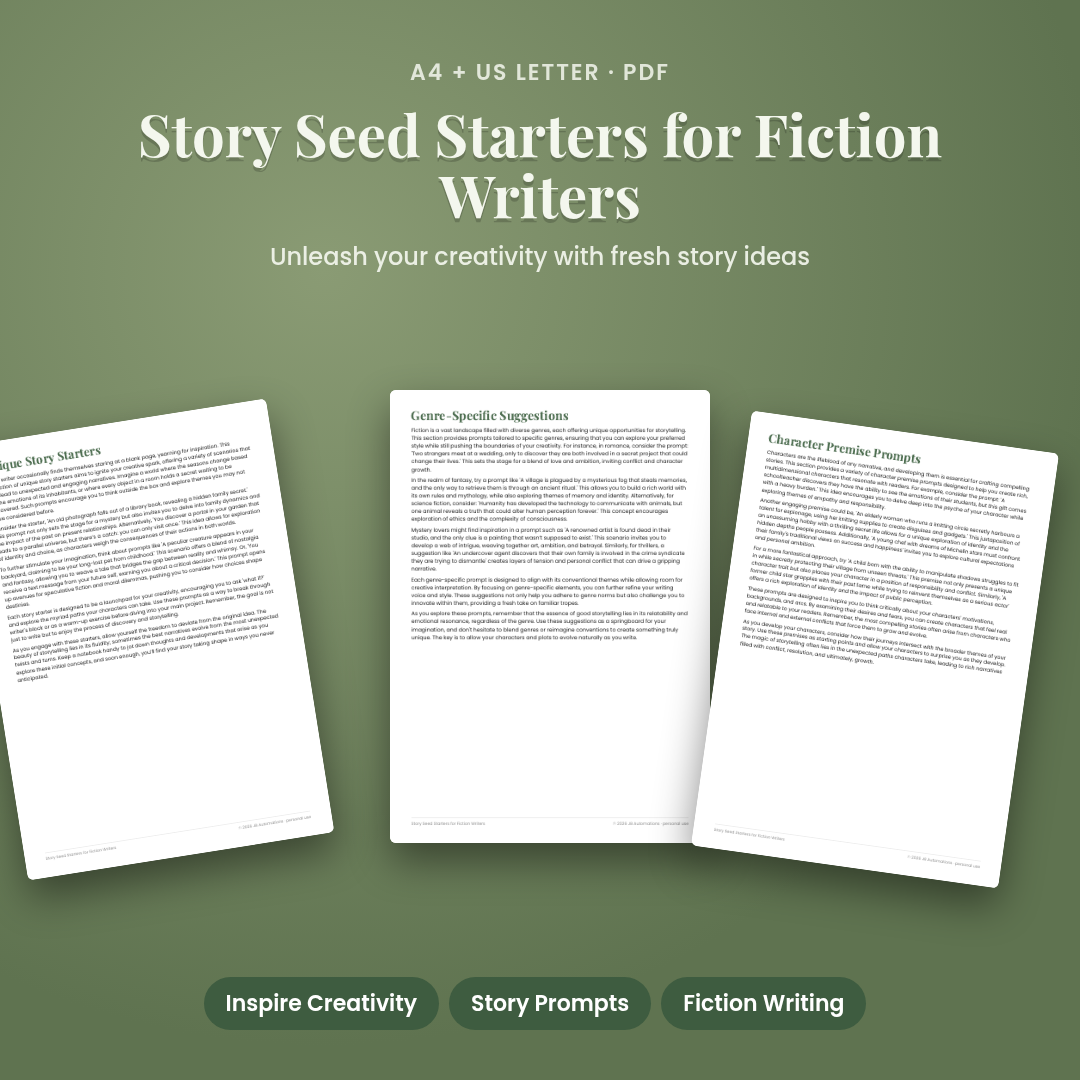 Story Seed Starters for Fiction Writers
