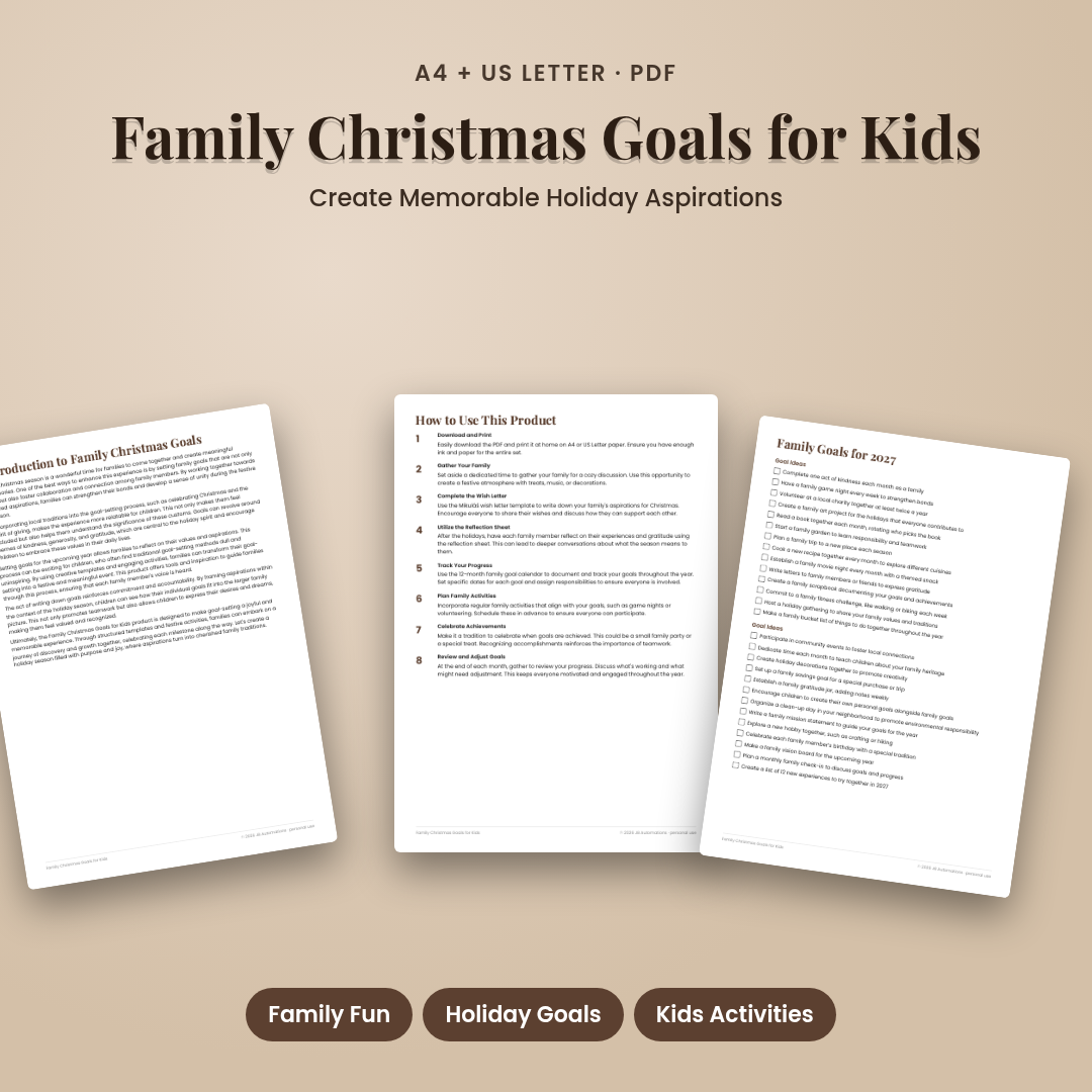 Family Christmas Goals for Kids