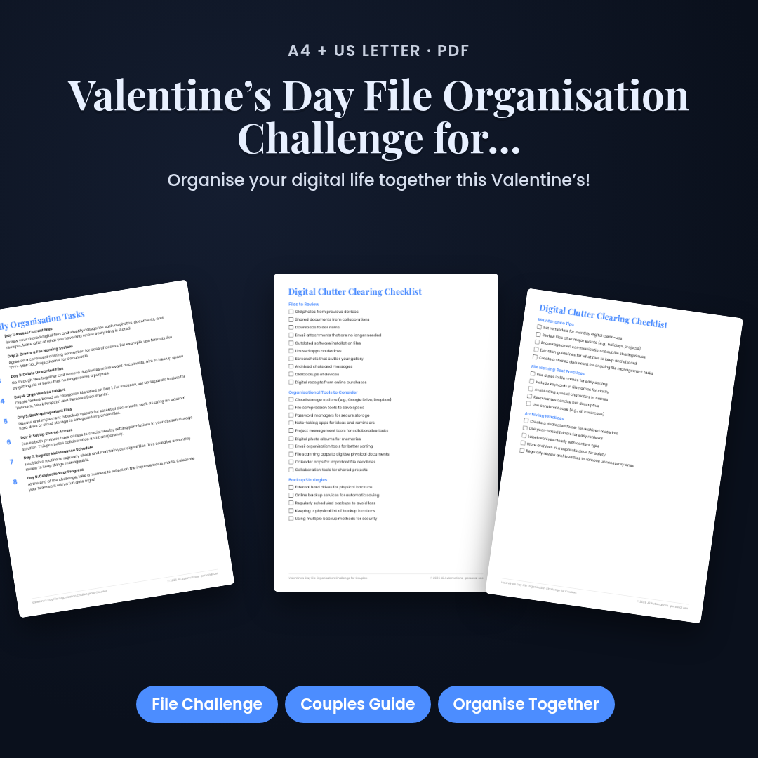 Valentine’s Day File Organisation Challenge for Couples